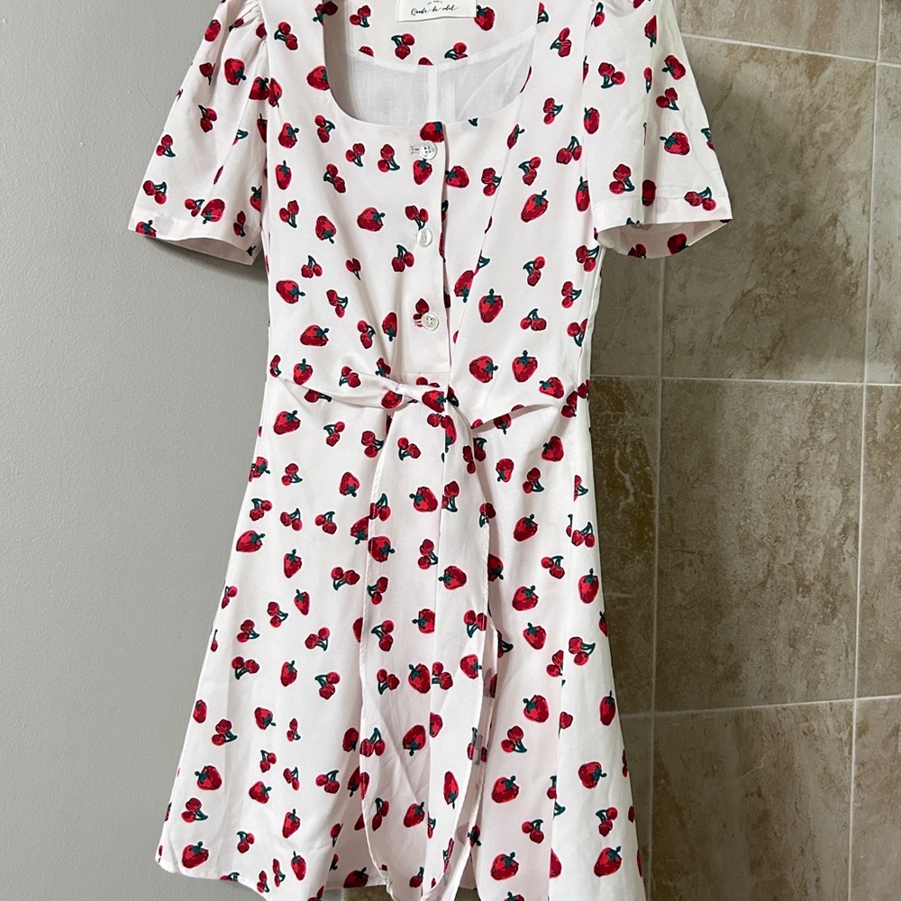 Quain Paris Cherry Sweet Bow-Tie Dress
